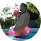 Person with a pool toy
